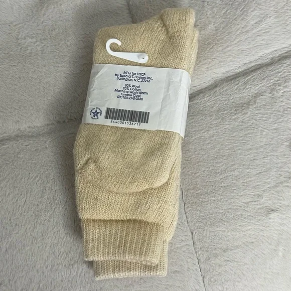 DSCP Men's Khaki Socks Wool Cotton Natural Fibers Size 10 Military Forces - Picture 2 of 2